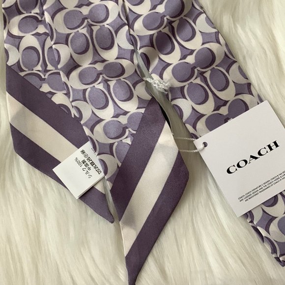 COACH Signature Print Silk Skinny Scarf Set of 3 - Picture 4 of 7